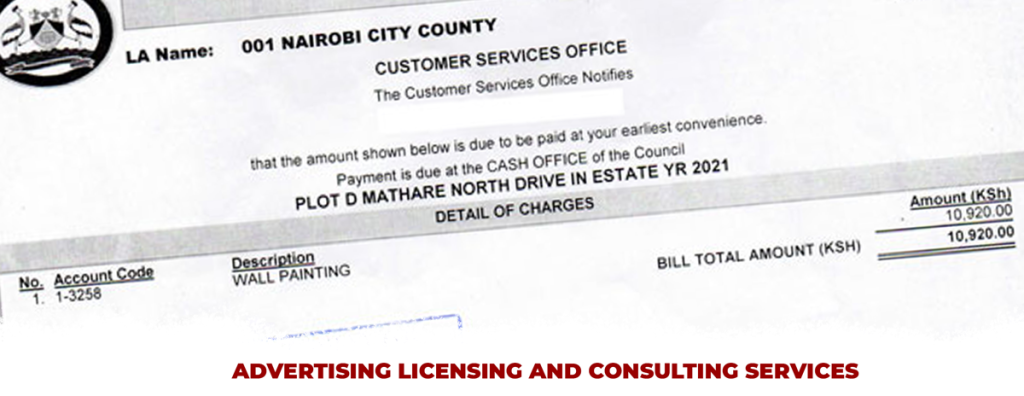 Nairobi County Advertising fees